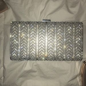 Silver clutch /crossbody